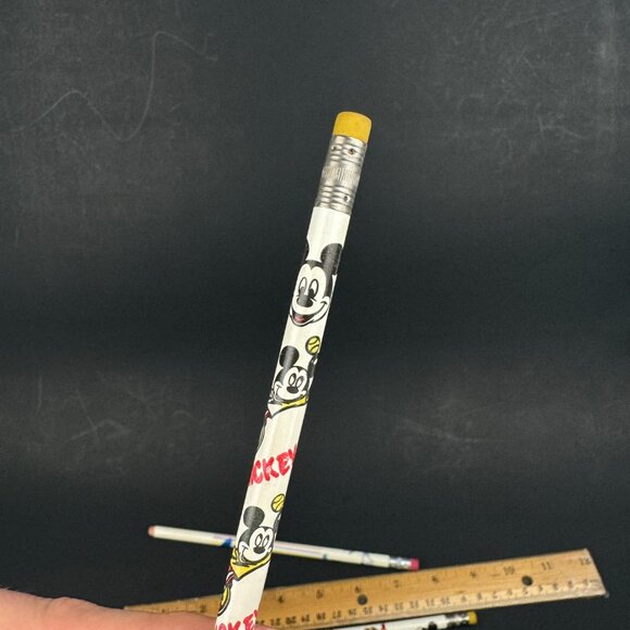 Vtg 3 Used Sharpened Disney Mickey Minnie Mouse Wood Pencils Collect Made in USA - Picture 9 of 10